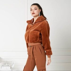 NWT ✨ Eggie Chestnut Teddy Jacket Small